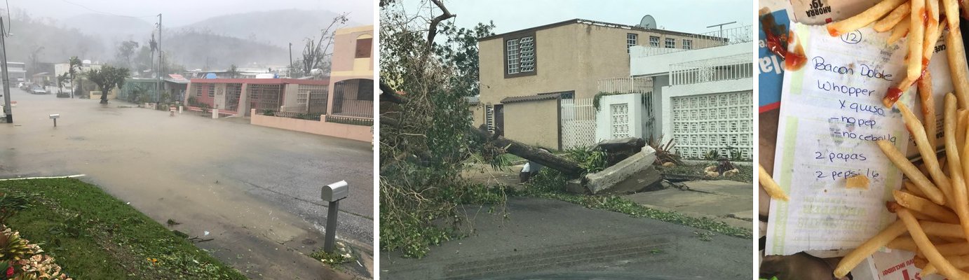 Hurricane Maria, flooded streets, fallen trees and handwritten orders at Burger King because nothing worked